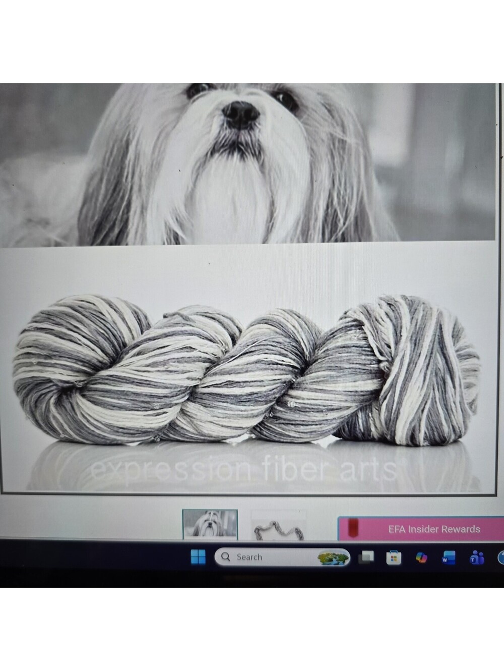 RARE Lot of 3 Skein Expression Fiber Arts SHIH TZU Beaded Silk Worsted